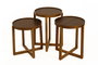 Hanah Home Milas 3 - Walnut v2 Juego de Mesas Apilables de 3 Piezas Nogal